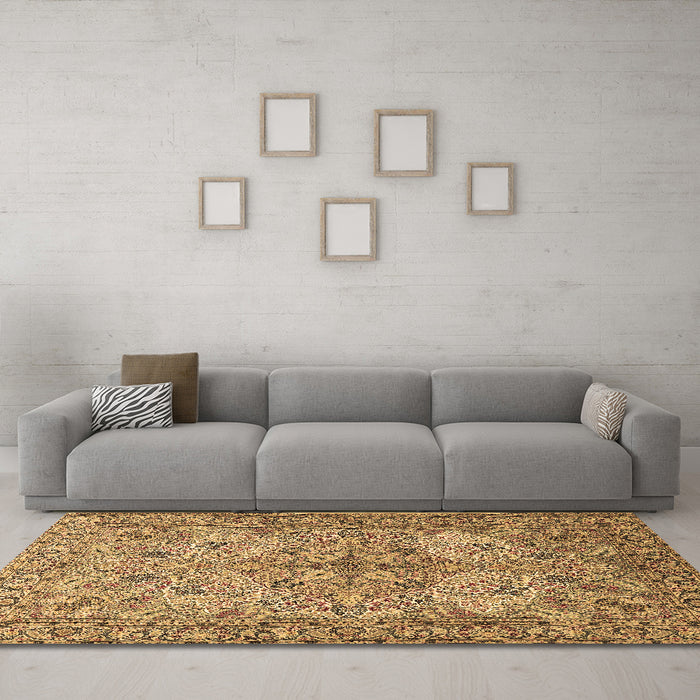 Machine Washable Animal Brown Traditional Rug in a Living Room,, wshtr3514brn