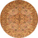 Square Animal Orange Traditional Rug, tr3514org