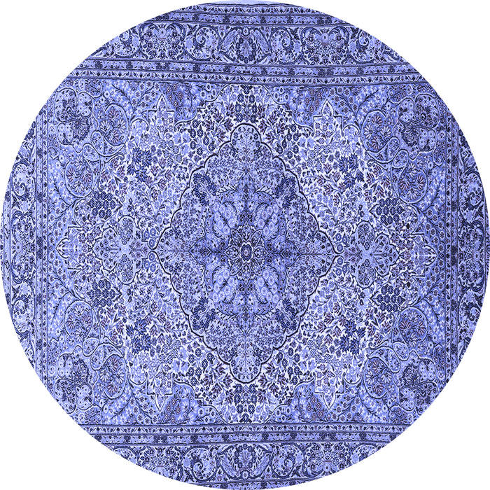 Round Machine Washable Animal Blue Traditional Rug, wshtr3514blu