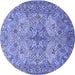 Round Machine Washable Animal Blue Traditional Rug, wshtr3514blu