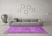 Machine Washable Animal Purple Traditional Area Rugs in a Living Room, wshtr3514pur