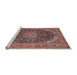 Sideview of Machine Washable Traditional Saffron Red Rug, wshtr3515