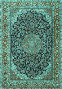 Medallion Turquoise Traditional Rug, tr3515turq