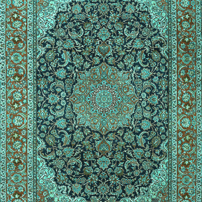 Medallion Turquoise Traditional Rug, tr3515turq