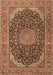 Medallion Brown Traditional Rug, tr3515brn