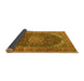 Sideview of Medallion Yellow Traditional Rug, tr3515yw