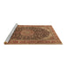 Sideview of Machine Washable Medallion Brown Traditional Rug, wshtr3515brn