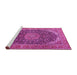 Sideview of Machine Washable Medallion Pink Traditional Rug, wshtr3515pnk