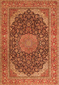 Medallion Orange Traditional Rug, tr3515org