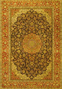 Medallion Yellow Traditional Rug, tr3515yw