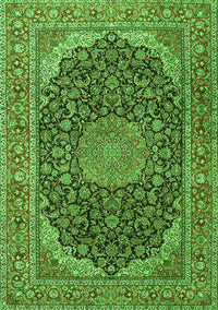 Medallion Green Traditional Rug, tr3515grn