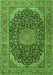 Medallion Green Traditional Rug, tr3515grn