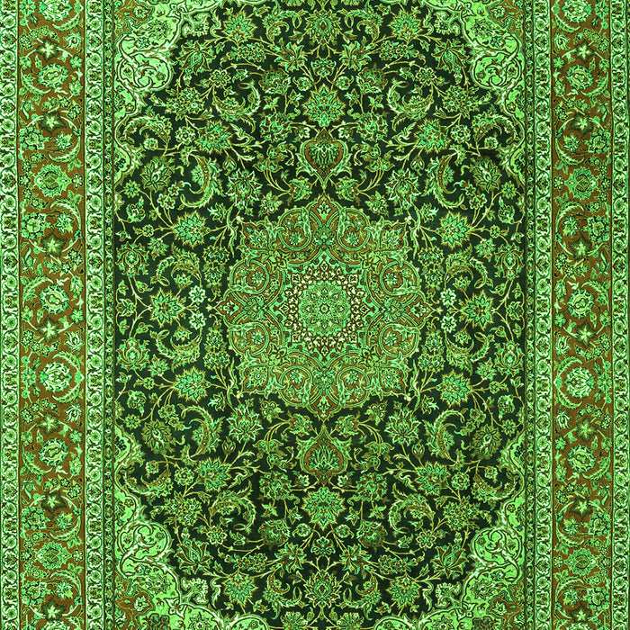 Medallion Green Traditional Rug, tr3515grn