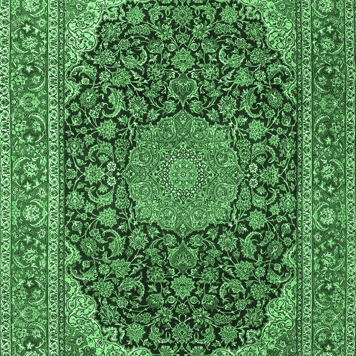 Medallion Emerald Green Traditional Rug, tr3515emgrn