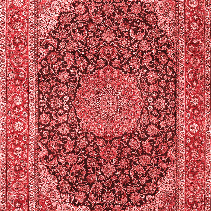 Machine Washable Medallion Red Traditional Rug, wshtr3515red