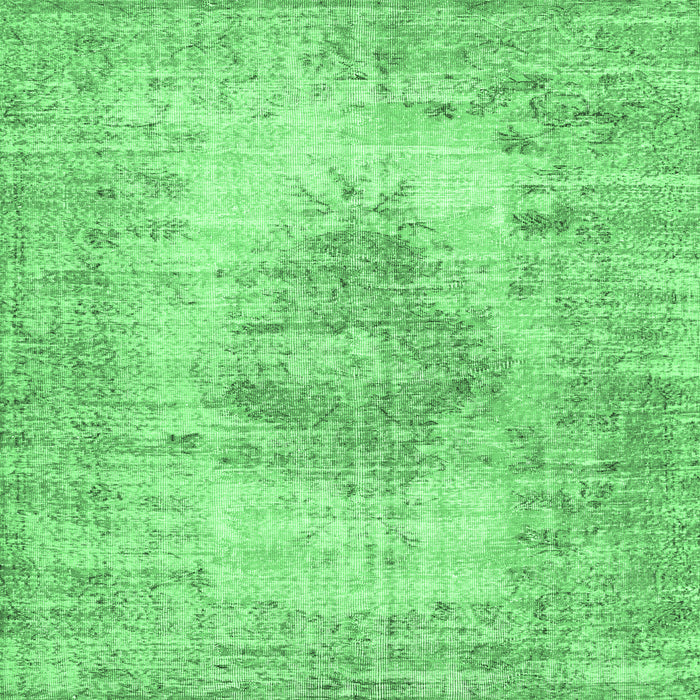 Square Machine Washable Persian Emerald Green Traditional Area Rugs, wshtr3516emgrn