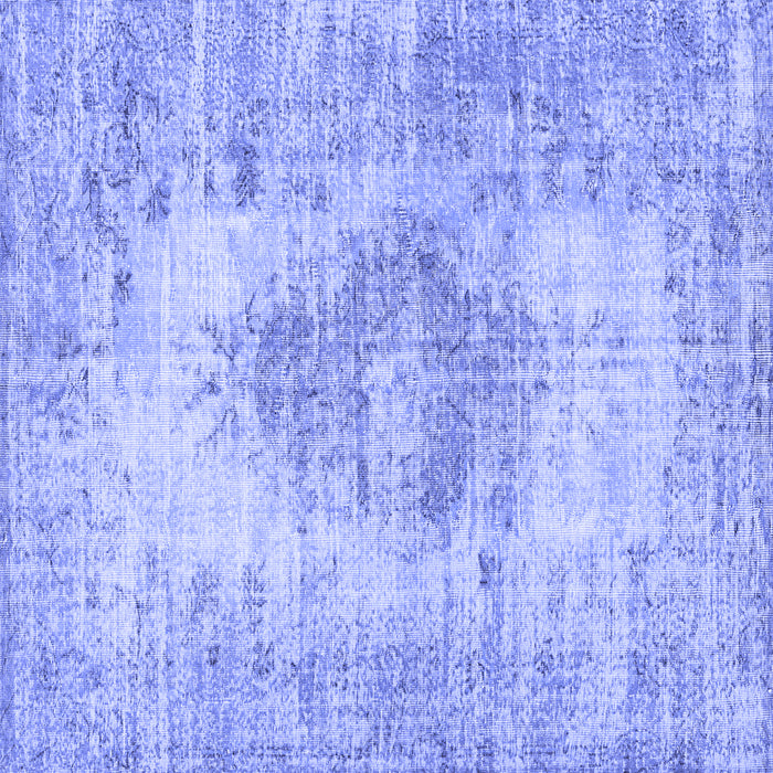 Square Machine Washable Persian Blue Traditional Rug, wshtr3516blu