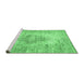 Sideview of Machine Washable Persian Emerald Green Traditional Area Rugs, wshtr3516emgrn