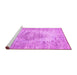 Sideview of Machine Washable Persian Pink Traditional Rug, wshtr3516pnk