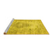 Sideview of Machine Washable Persian Yellow Traditional Rug, wshtr3516yw