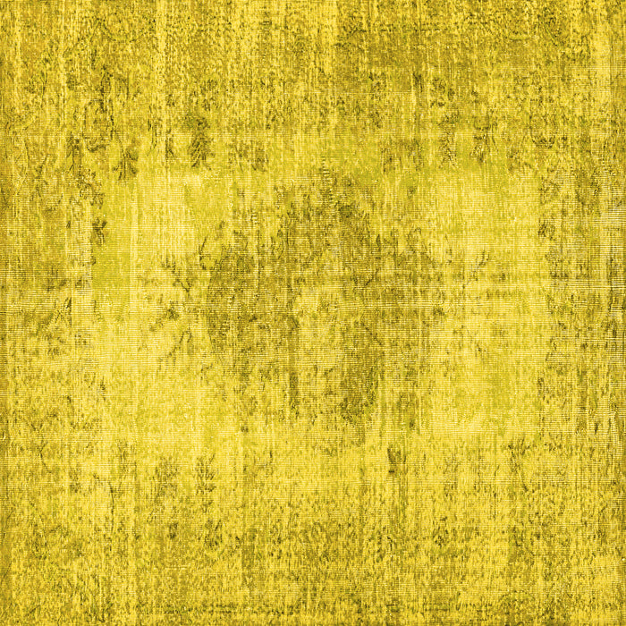 Square Machine Washable Persian Yellow Traditional Rug, wshtr3516yw