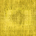 Square Machine Washable Persian Yellow Traditional Rug, wshtr3516yw