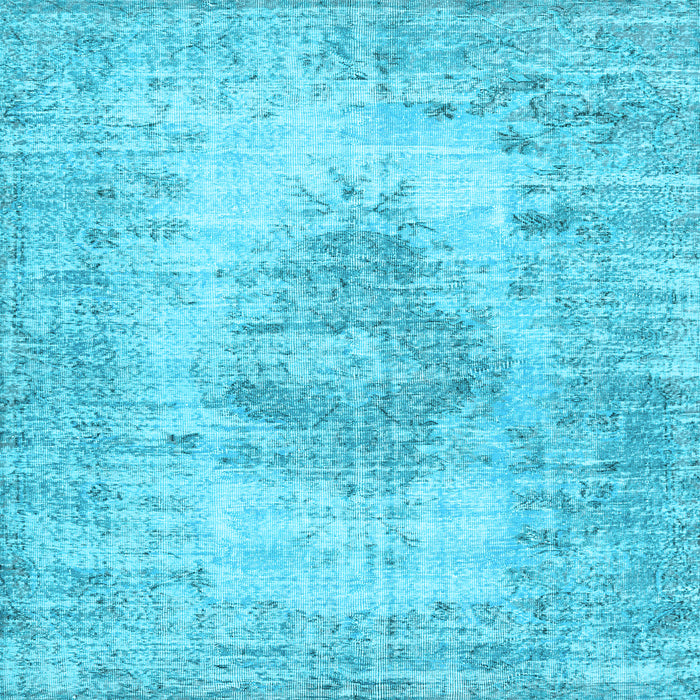 Square Machine Washable Persian Light Blue Traditional Rug, wshtr3516lblu