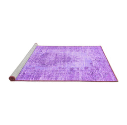 Sideview of Machine Washable Persian Purple Traditional Area Rugs, wshtr3516pur