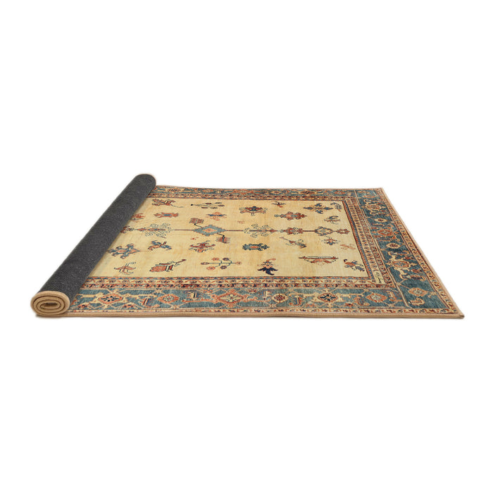 Sideview of Traditional Dark Gold Brown Persian Rug, tr3517
