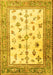 Machine Washable Persian Yellow Traditional Rug, wshtr3517yw