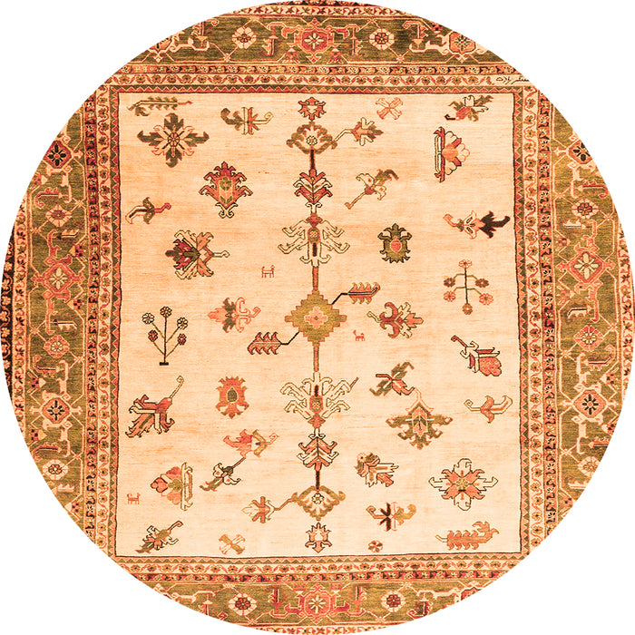 Square Persian Orange Traditional Rug, tr3517org