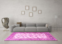 Machine Washable Persian Pink Traditional Rug, wshtr3517pnk