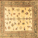 Square Machine Washable Persian Brown Traditional Rug, wshtr3517brn