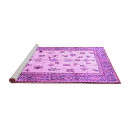 Sideview of Machine Washable Persian Purple Traditional Area Rugs, wshtr3517pur