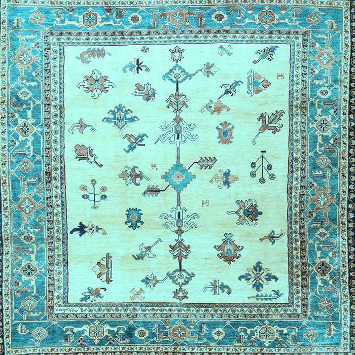Square Persian Light Blue Traditional Rug, tr3517lblu