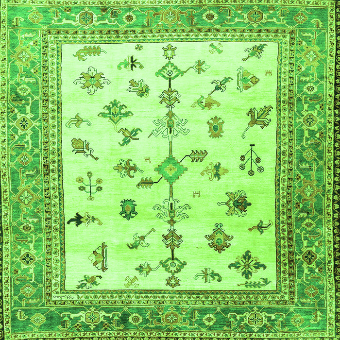 Serging Thickness of Persian Green Traditional Rug, tr3517grn