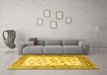 Machine Washable Persian Yellow Traditional Rug in a Living Room, wshtr3517yw