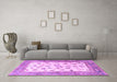 Machine Washable Persian Purple Traditional Area Rugs in a Living Room, wshtr3517pur