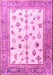 Machine Washable Persian Pink Traditional Rug, wshtr3517pnk