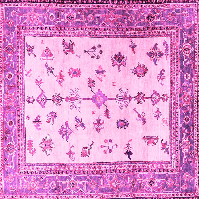 Square Persian Pink Traditional Rug, tr3517pnk