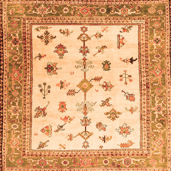 Serging Thickness of Persian Orange Traditional Rug, tr3517org