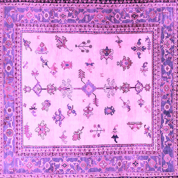 Square Machine Washable Persian Purple Traditional Area Rugs, wshtr3517pur