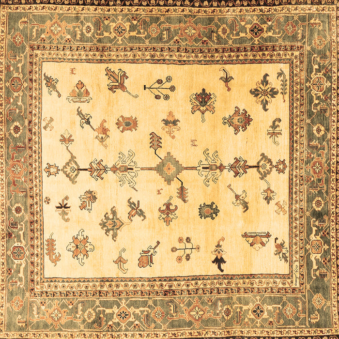 Square Persian Brown Traditional Rug, tr3517brn