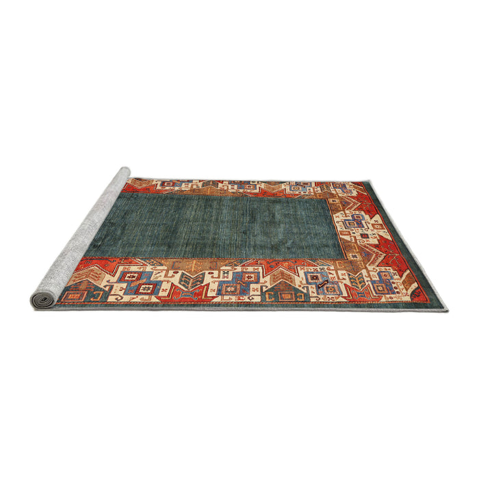 Sideview of Machine Washable Traditional Dark Sienna Brown Rug, wshtr3518