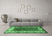 Machine Washable Persian Emerald Green Traditional Area Rugs in a Living Room,, wshtr3518emgrn