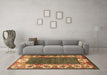 Machine Washable Persian Brown Traditional Rug in a Living Room,, wshtr3518brn