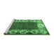 Sideview of Machine Washable Persian Emerald Green Traditional Area Rugs, wshtr3518emgrn