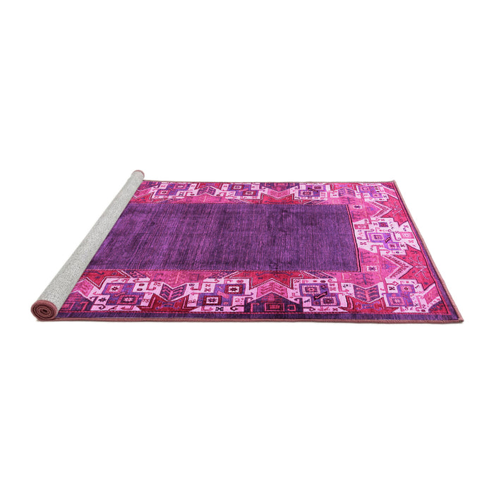 Sideview of Machine Washable Persian Pink Traditional Rug, wshtr3518pnk