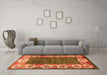 Machine Washable Persian Orange Traditional Area Rugs in a Living Room, wshtr3518org