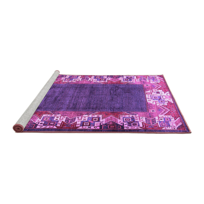 Sideview of Machine Washable Persian Purple Traditional Area Rugs, wshtr3518pur